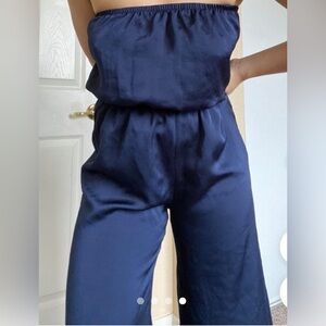 NWT Urban Outfitters Strapless Satin Jumpsuit Sz Small